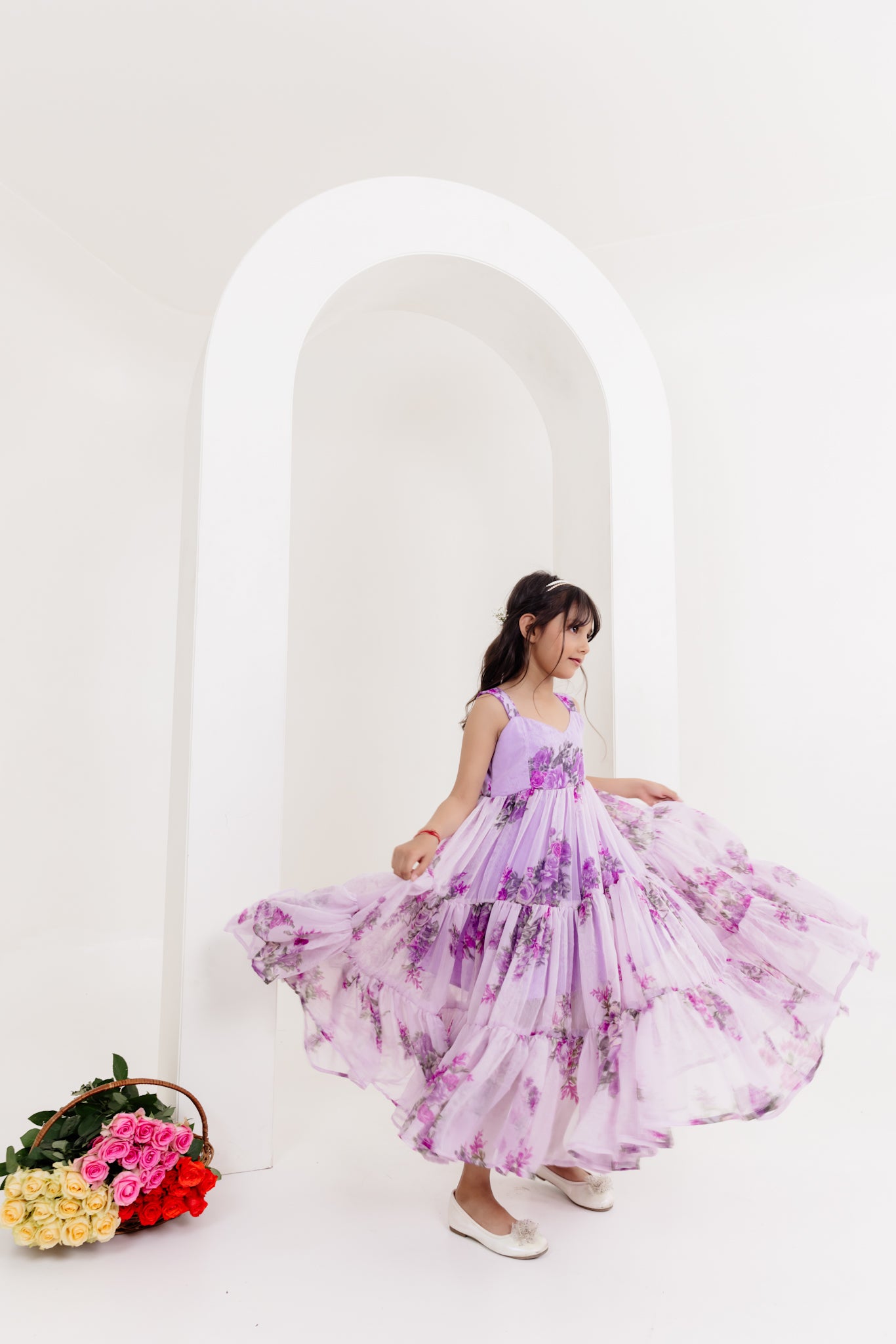 ELLA LAVENDER FLORAL DRESS Deasha India