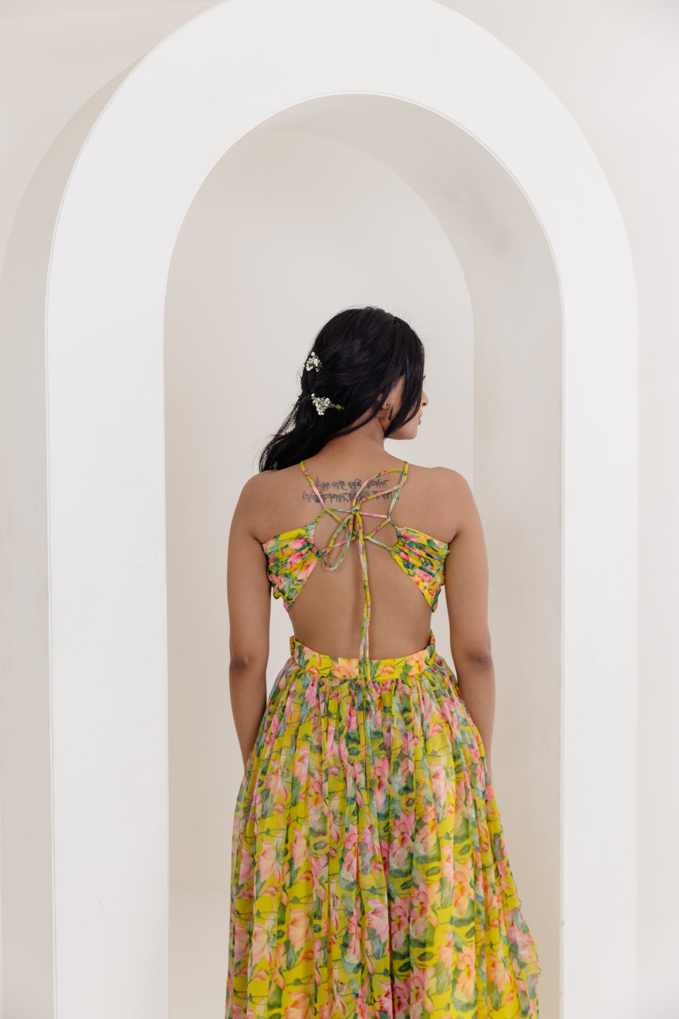 NIVA NEON FLORAL PRINTED LONG DRESS Deasha India