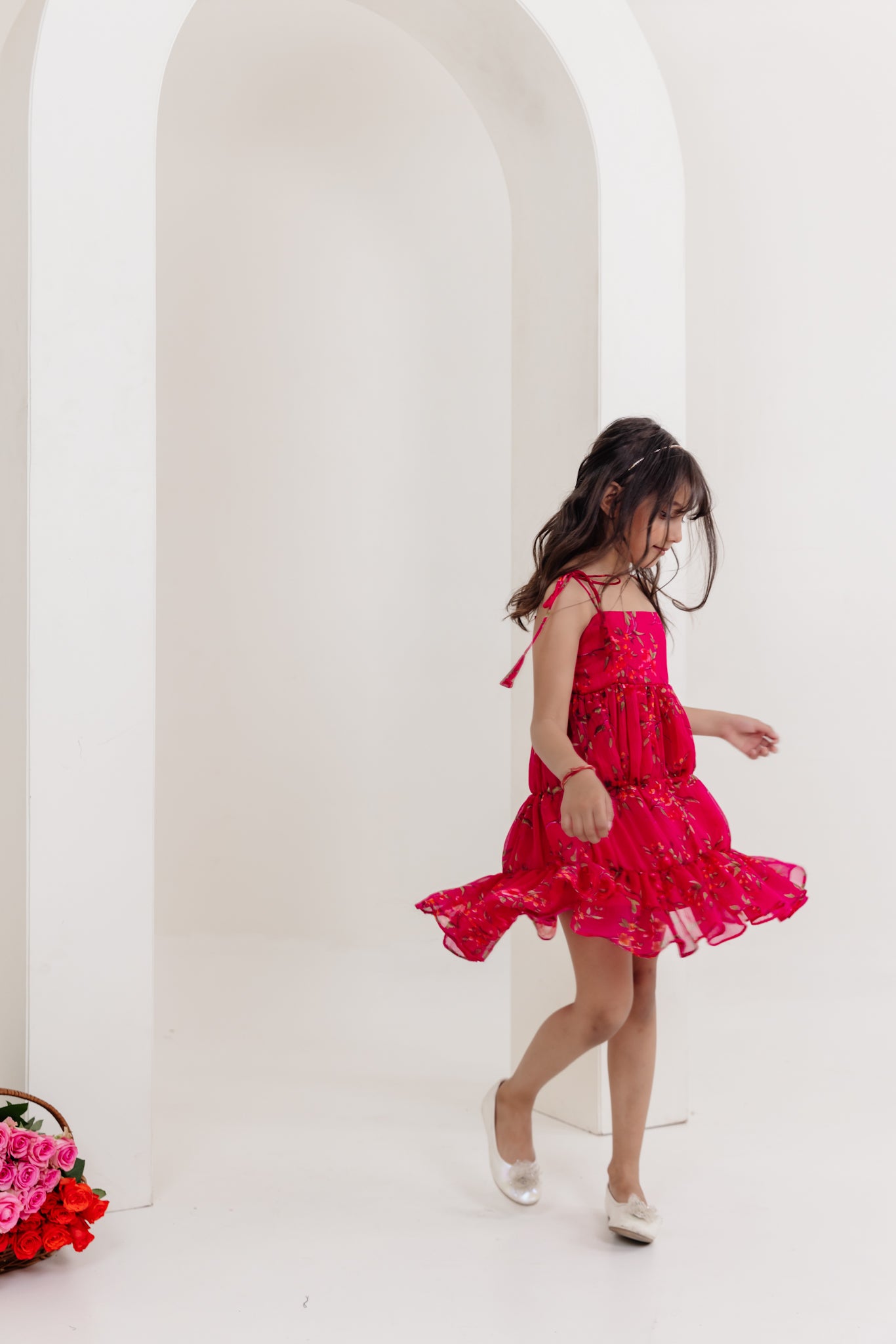 MIA MAGENTA PINK FLORAL DRESS Deasha India