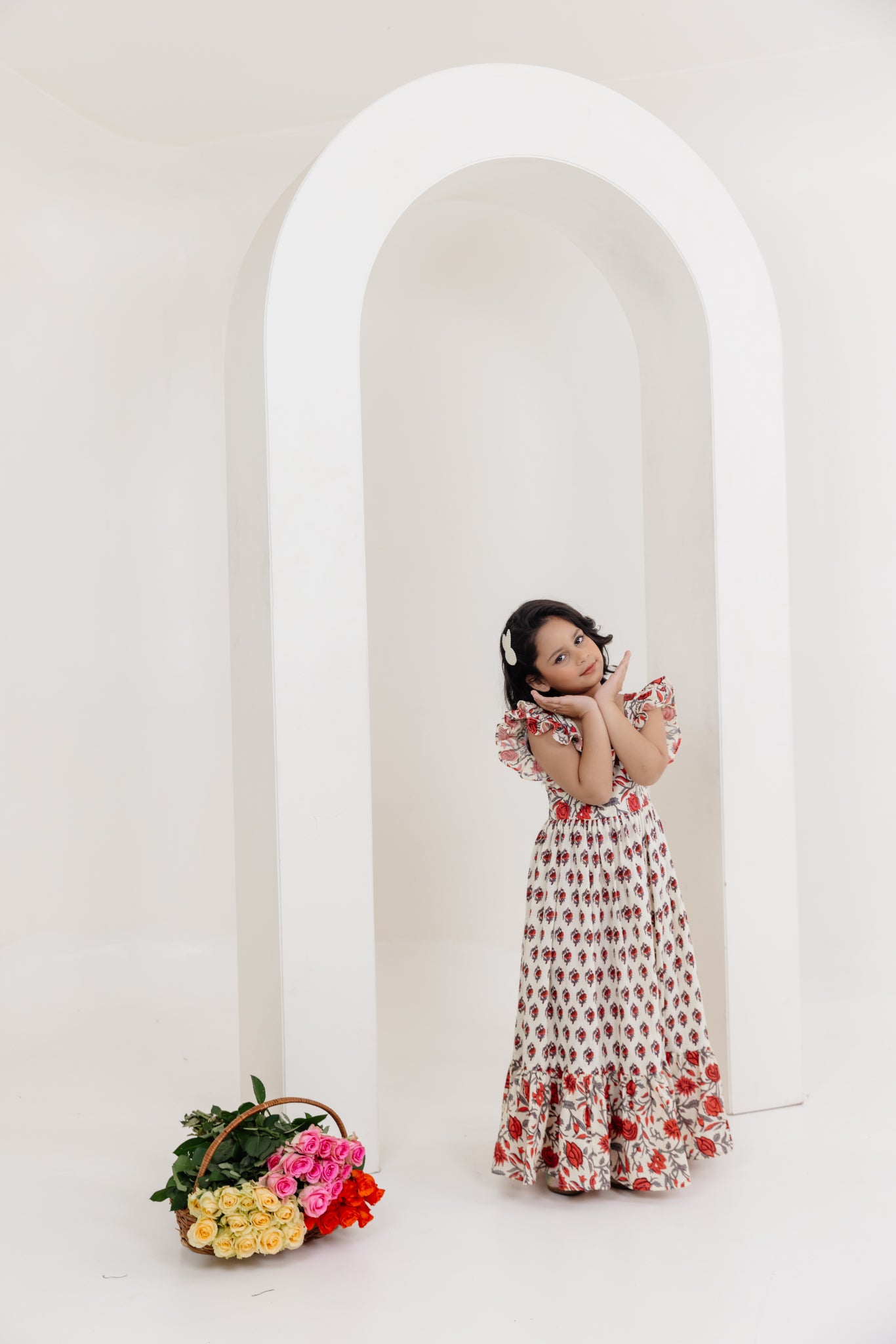 AMELIA WHITE FLORAL COTTON DRESS Deasha India