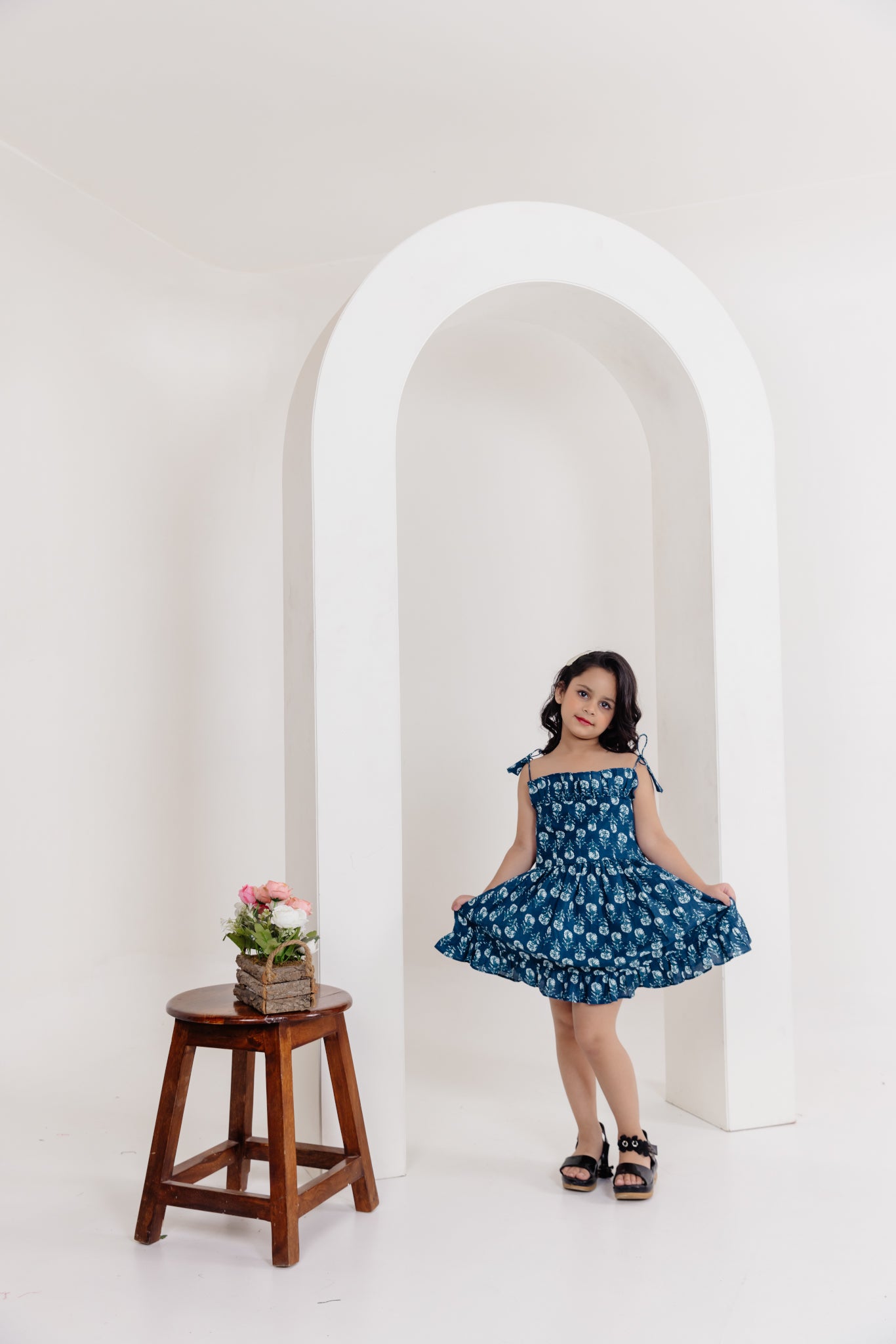 FREYA INDIGO BLUE COTTON DRESS Deasha India