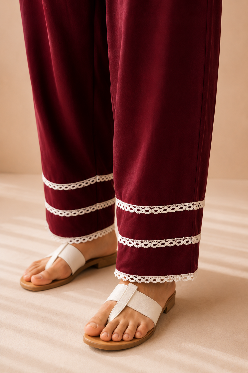 AVYARA MAROON COTTON FARSHI SET