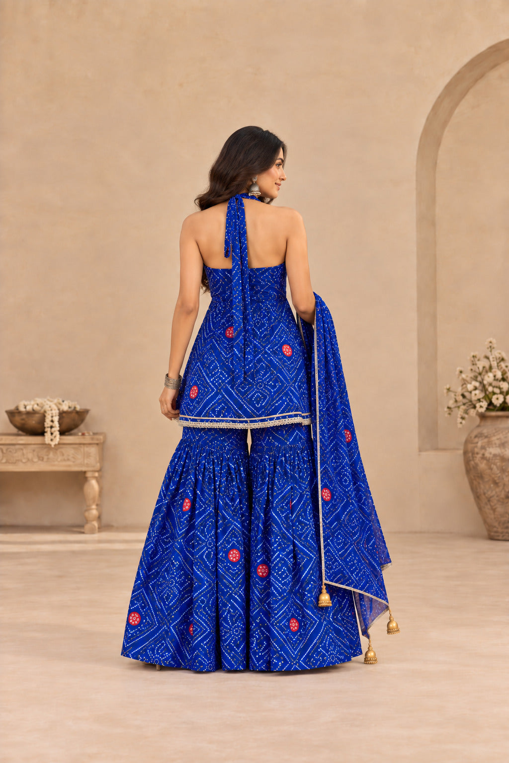 PALAK BLUE BANDHEJ SHARARA SET