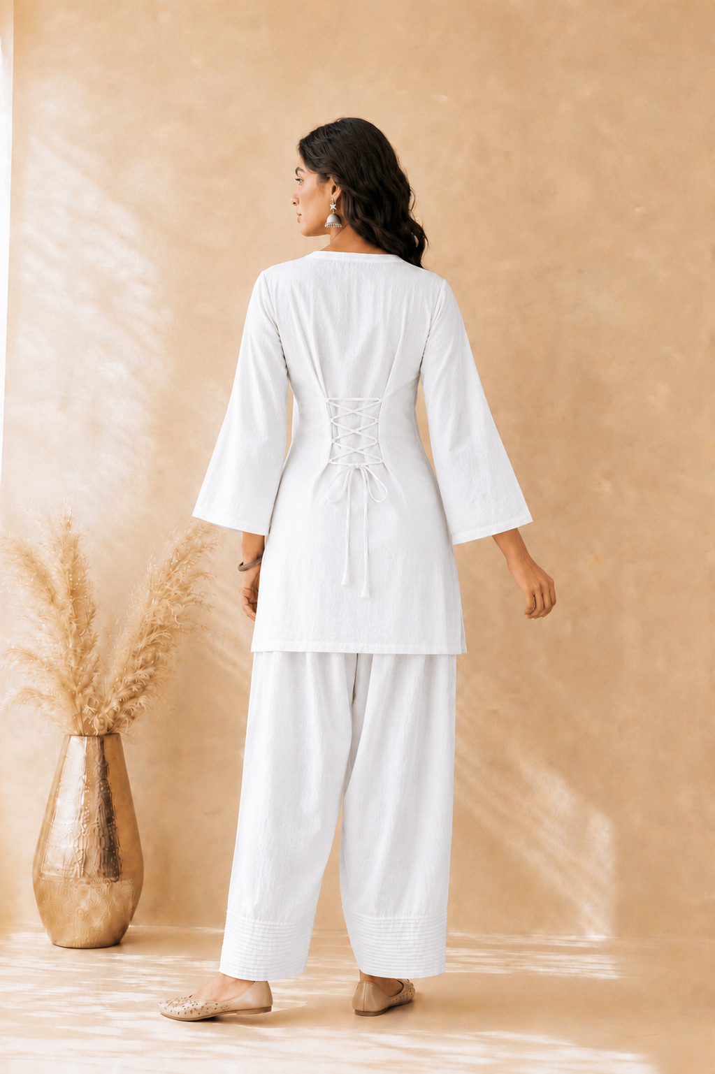 MEHZARA WHITE FARSHI SET