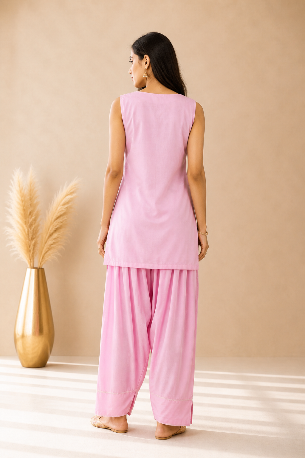 FIROZA BABY PINK FARSHI SET