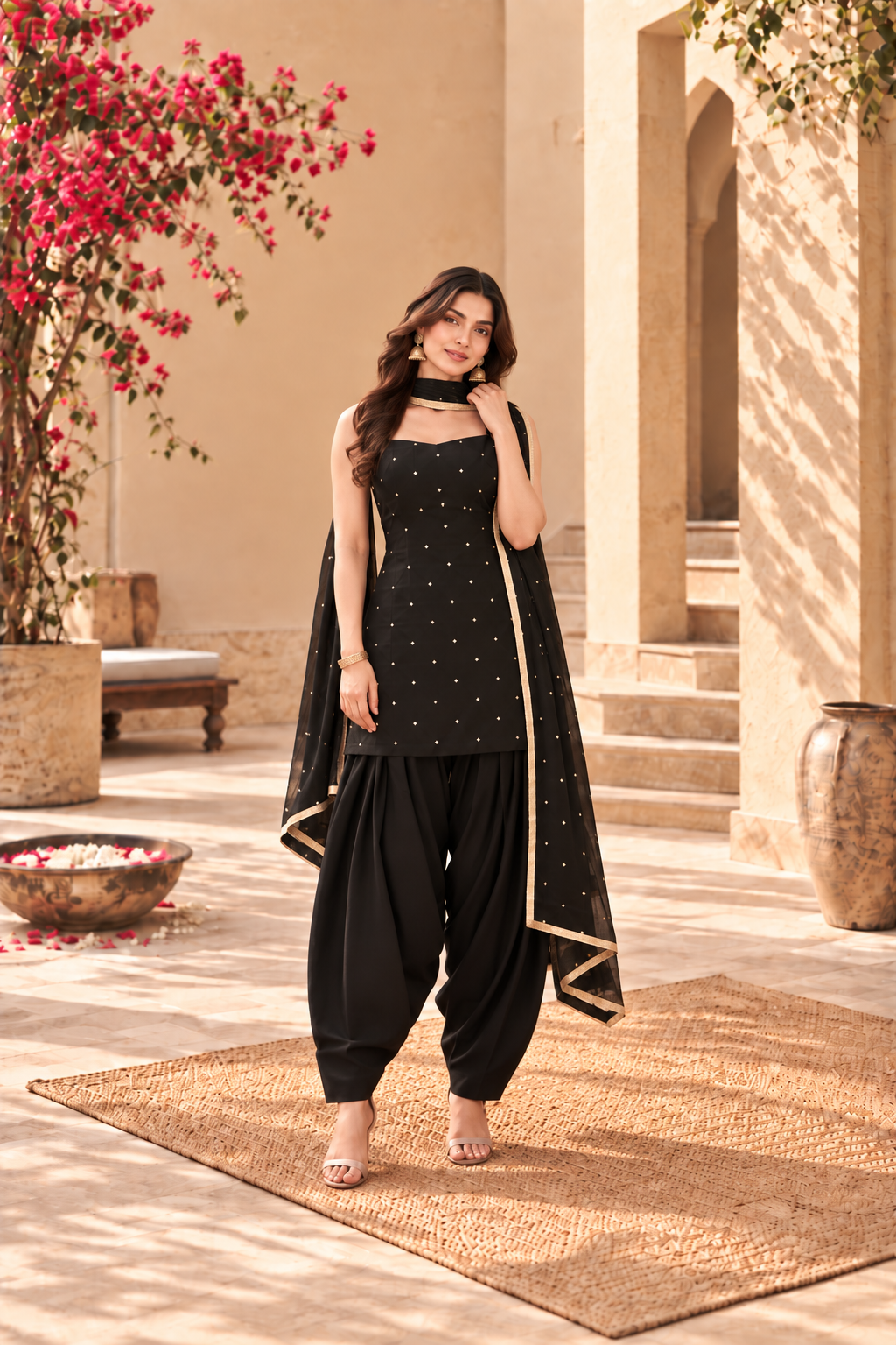 ADRIJA BLACK FESTIVE FARSHI SALWAR SET