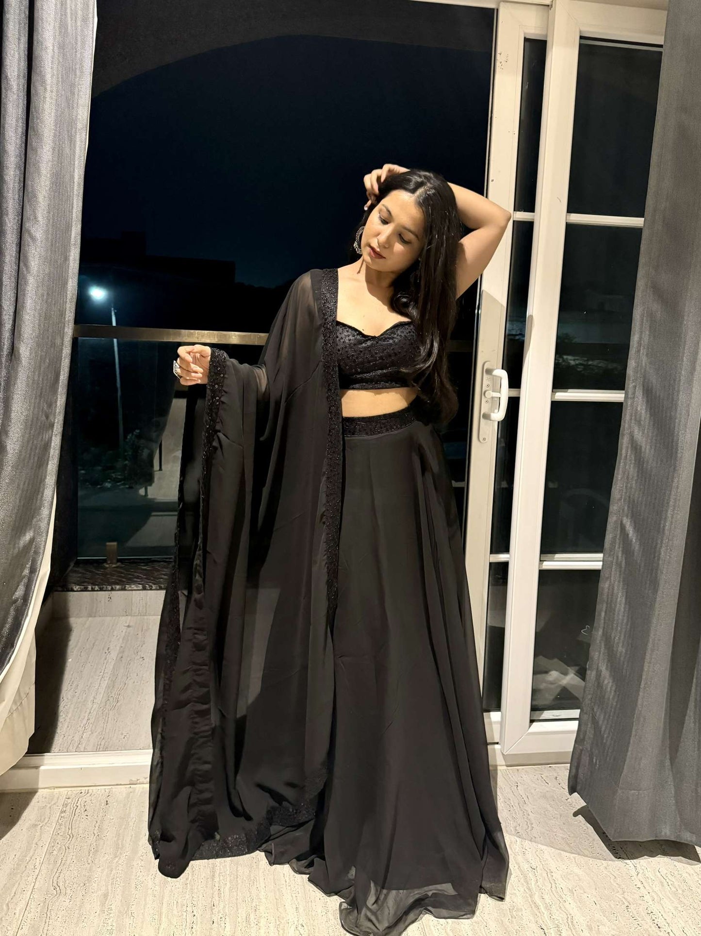 AVANI DETAILED BLACK LEHENGA SET Deasha India