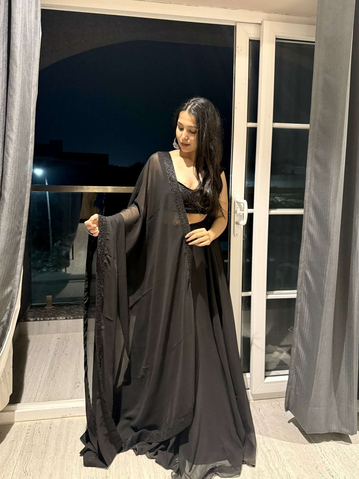 AVANI DETAILED BLACK LEHENGA SET Deasha India