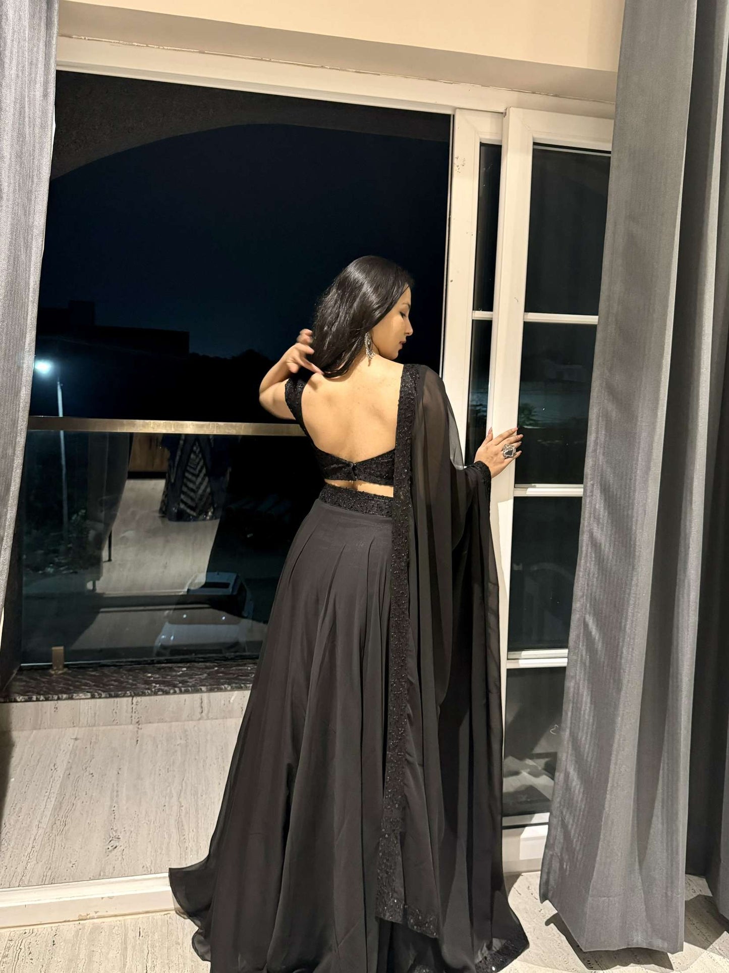 AVANI DETAILED BLACK LEHENGA SET Deasha India