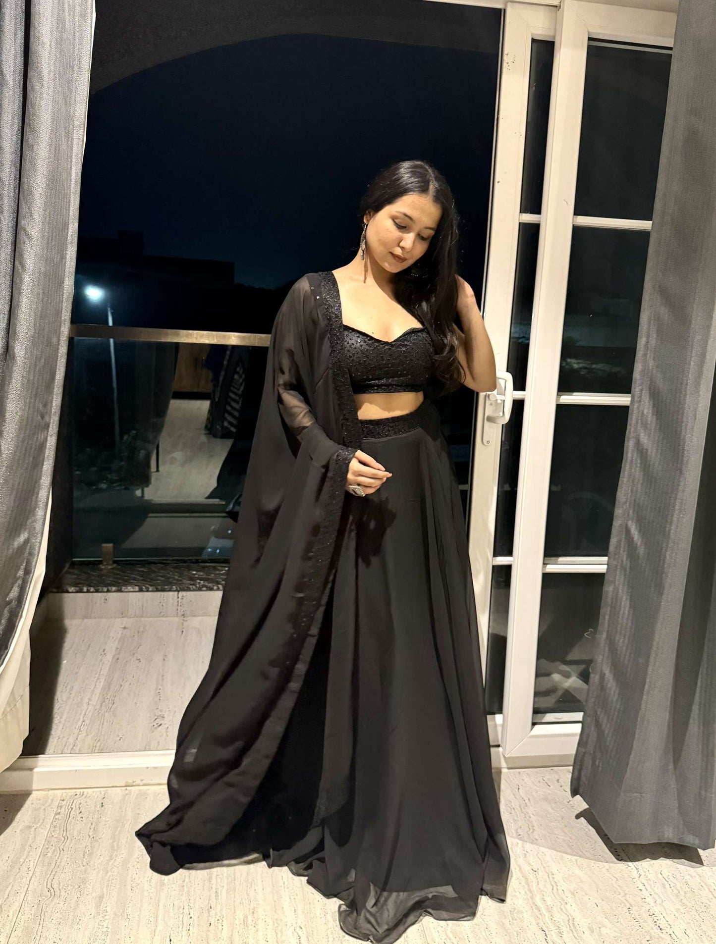 AVANI DETAILED BLACK LEHENGA SET Deasha India