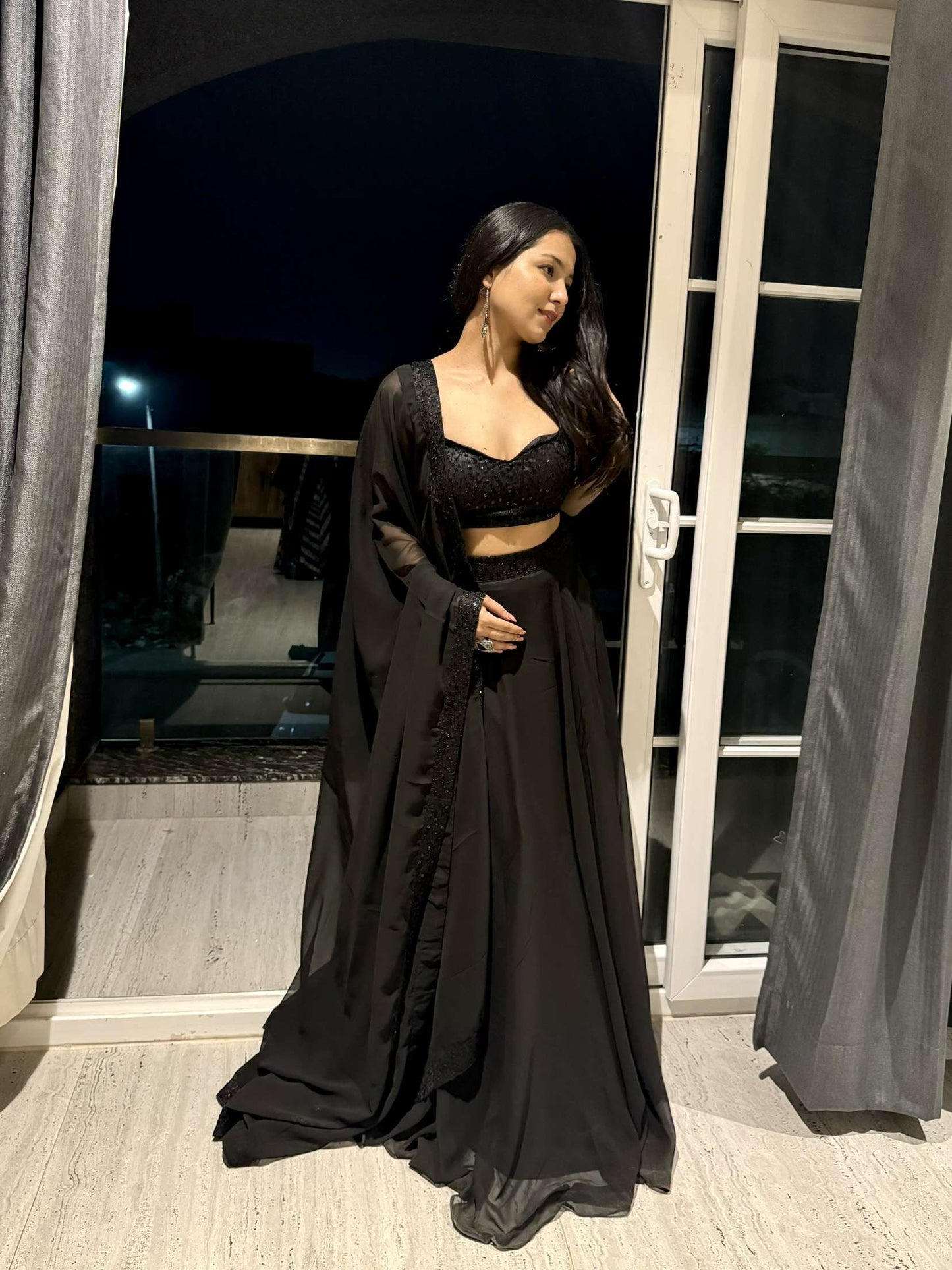 AVANI DETAILED BLACK LEHENGA SET Deasha India