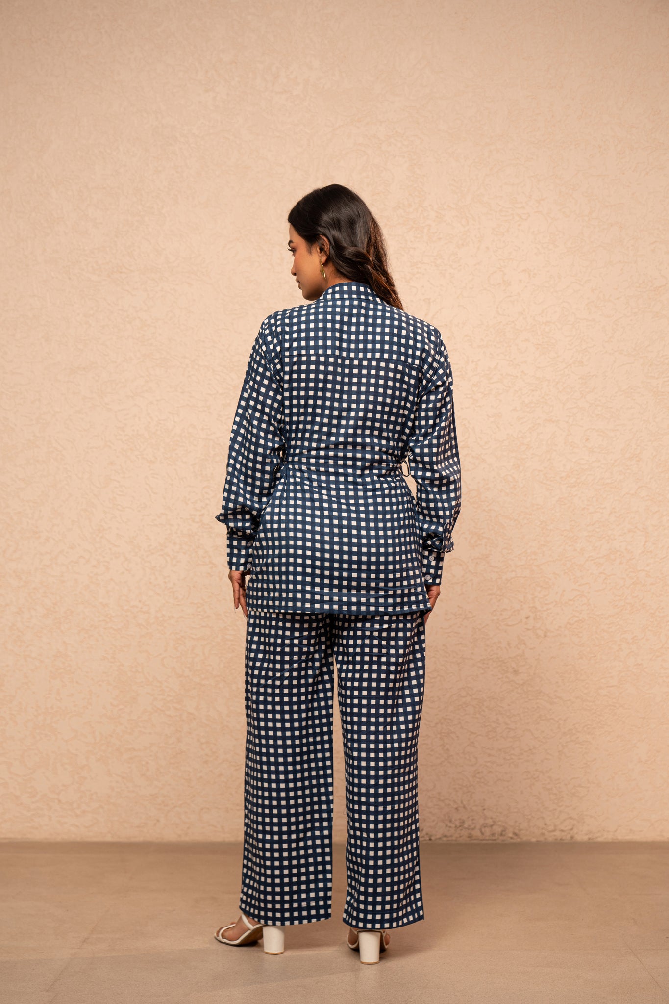 MILIE BLUE GINGHAM 2 PIECE COORD SET