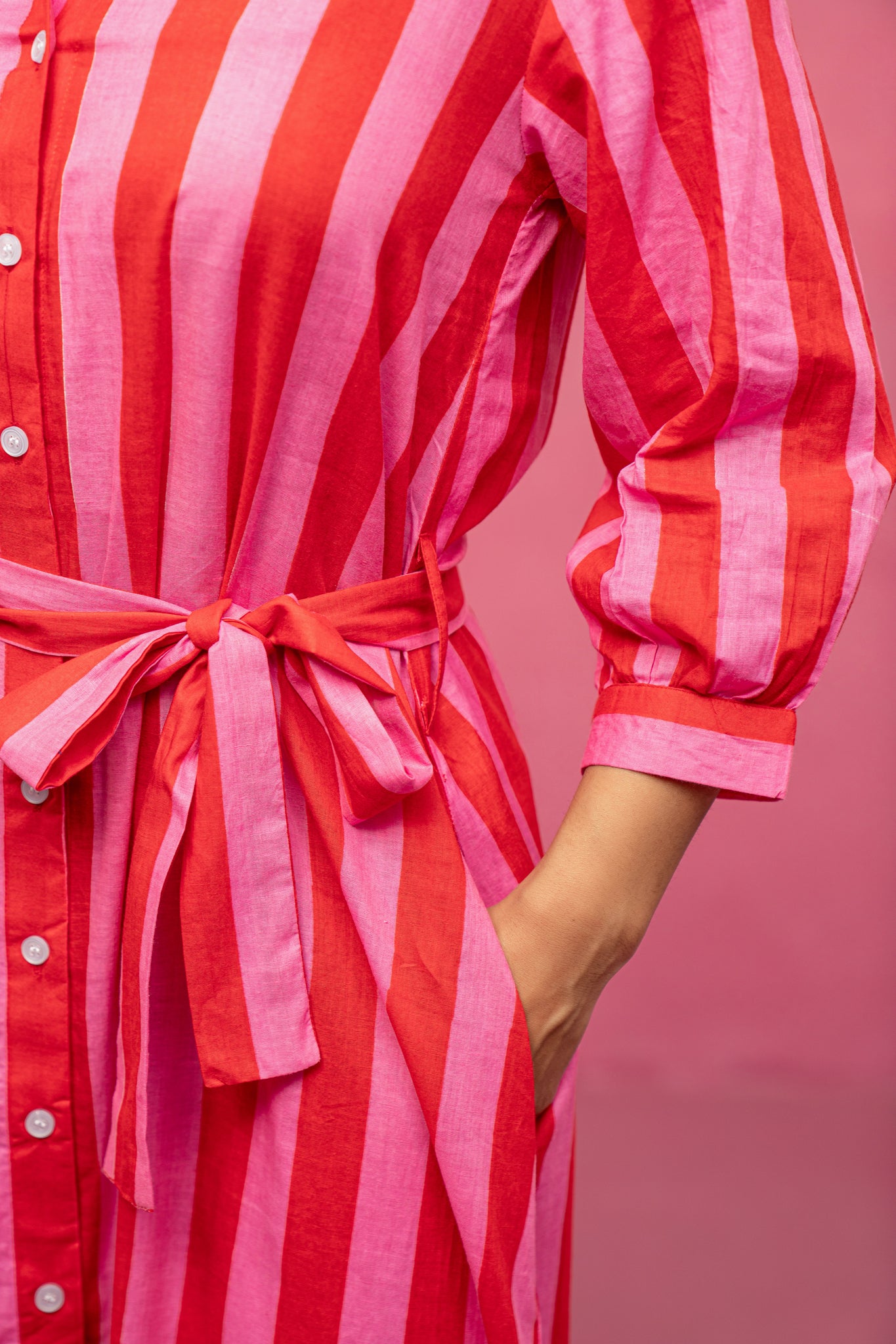 REYA PINK STRIPED MAXI DRESS