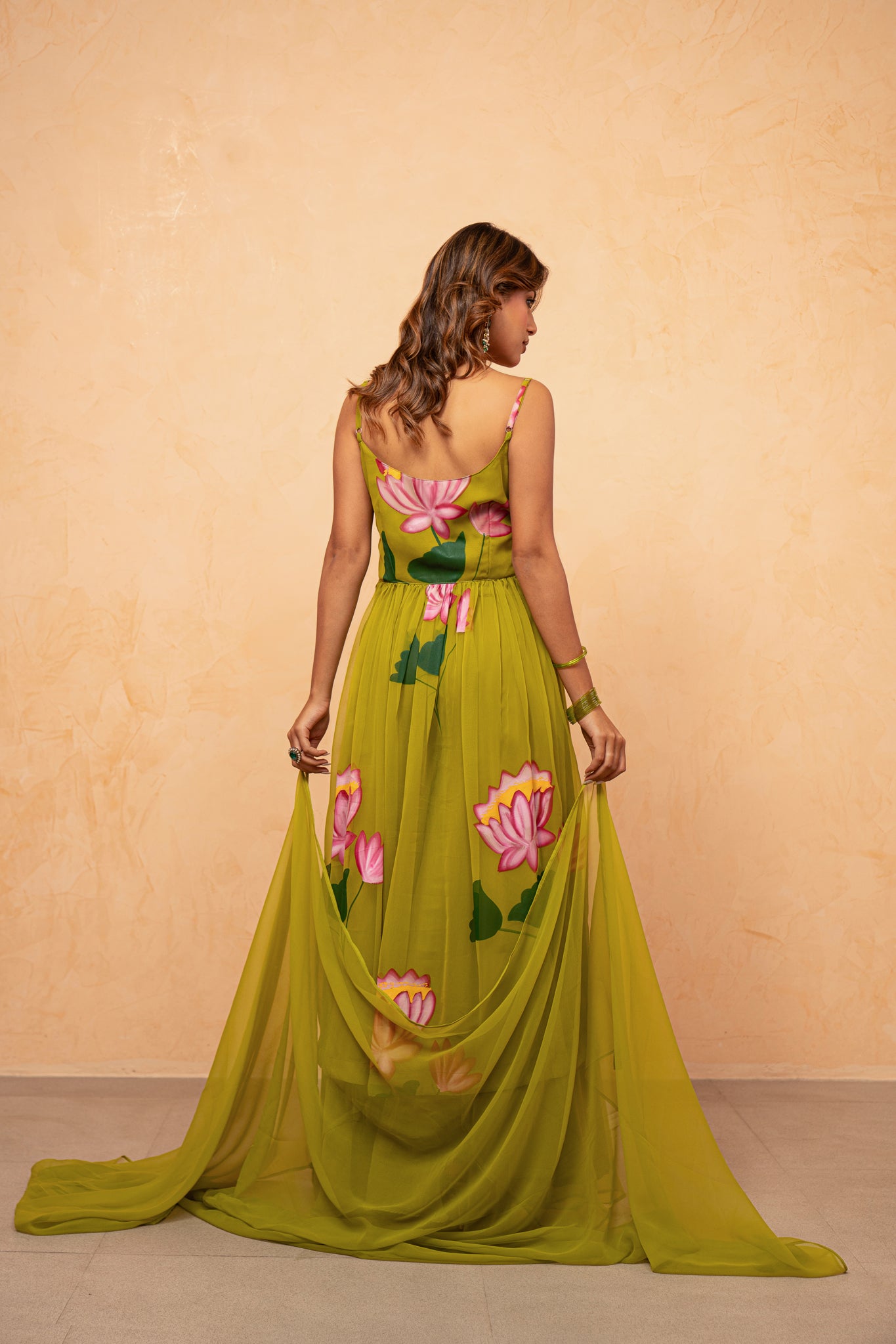 DAIRA GREEN HANDPAINTED KURTA SET