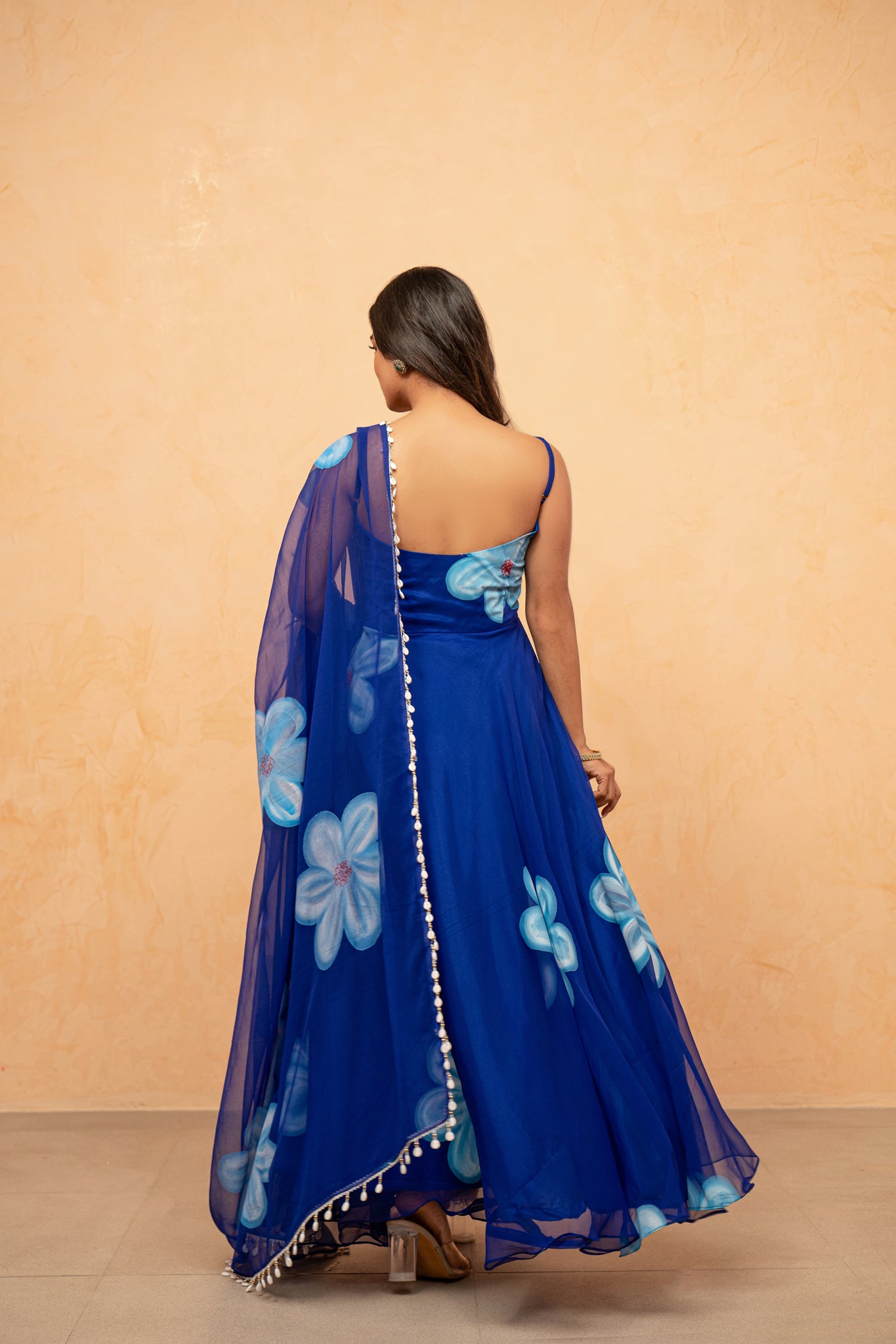 ISHARYA BLUE HANDPAINTED ANARKALI