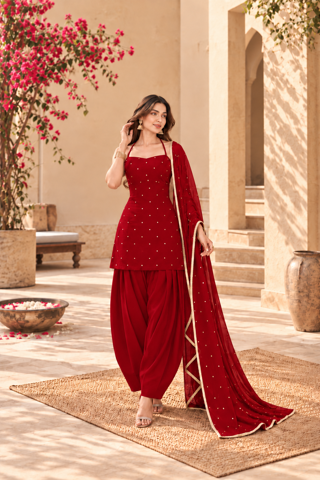SWATI MAROON FESTIVE FARSHI SALWAR SET