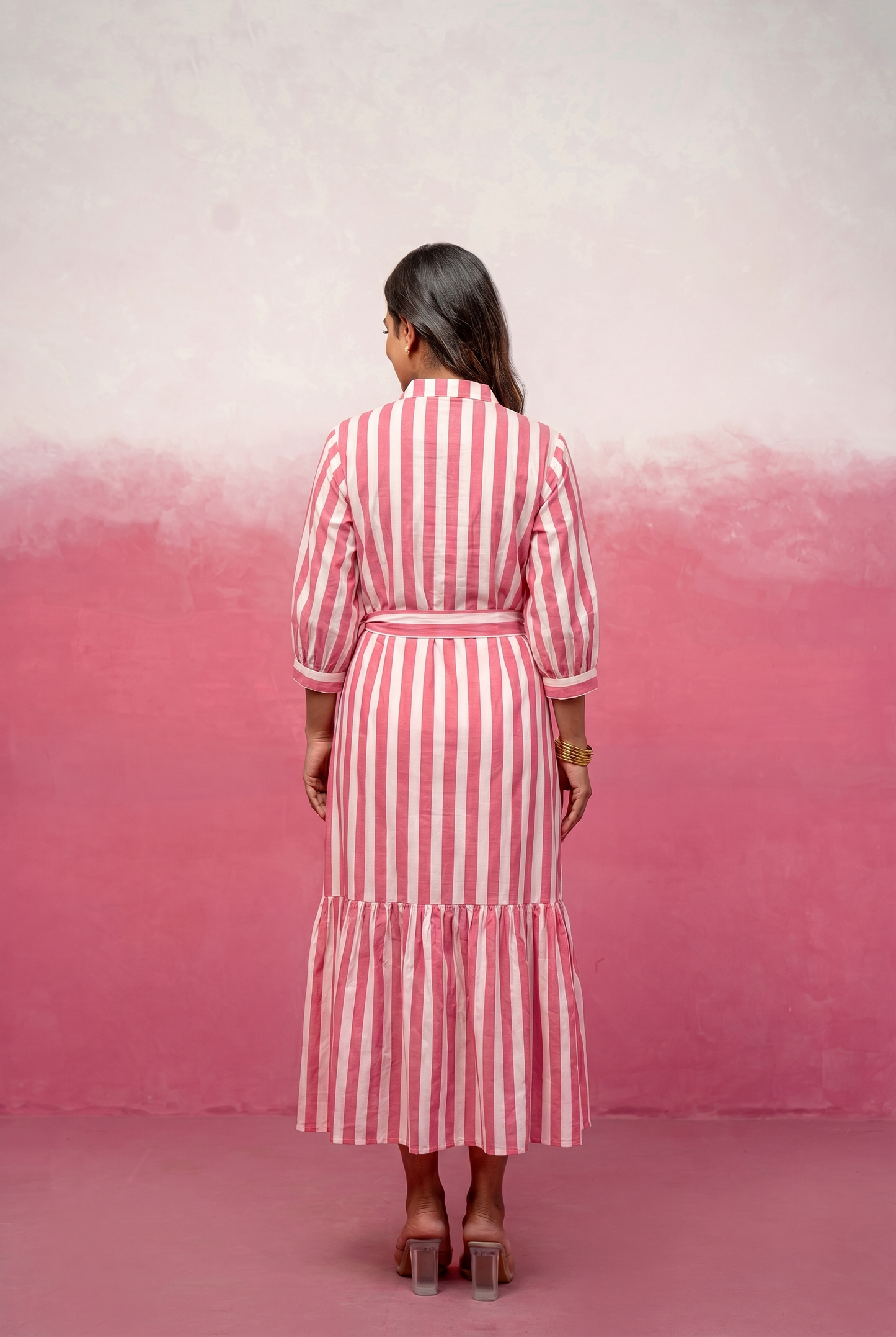 MAVIS PINK STRIPED MAXI DRESS