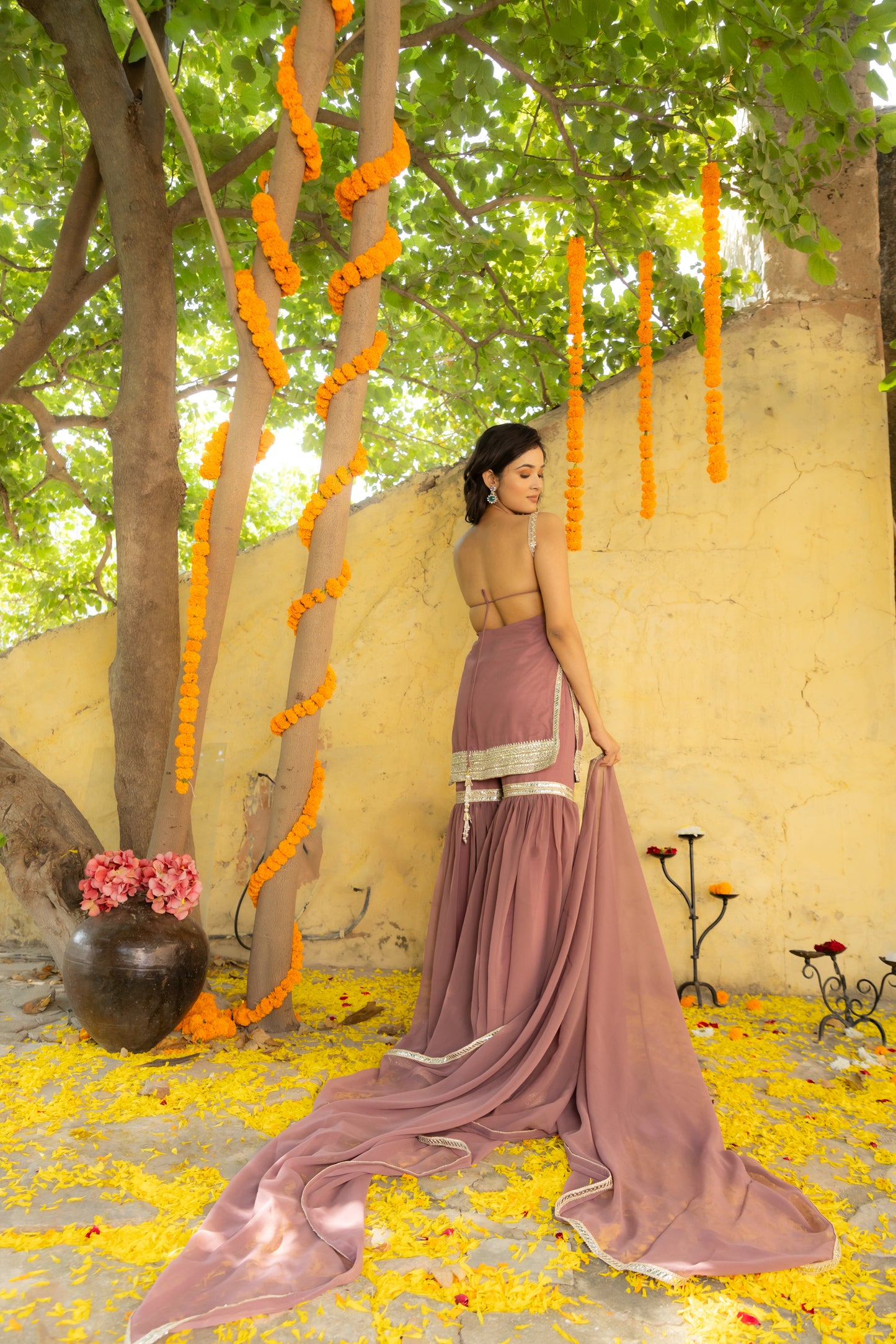 AVYA MAUVE DETAILED SHARARA SET Deasha India