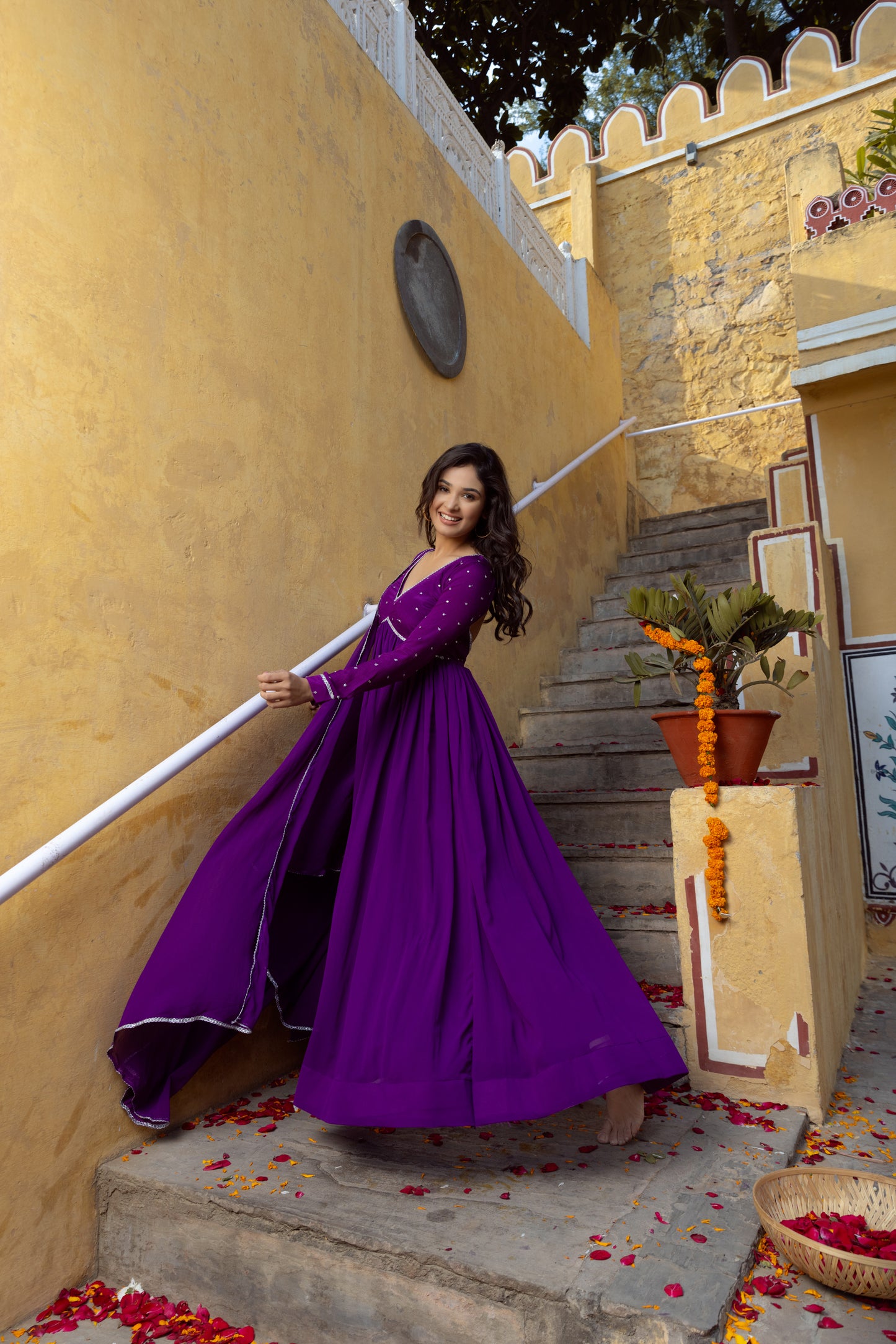 ADHIRA TRUE PURPLE ANARKALI SET Deasha India