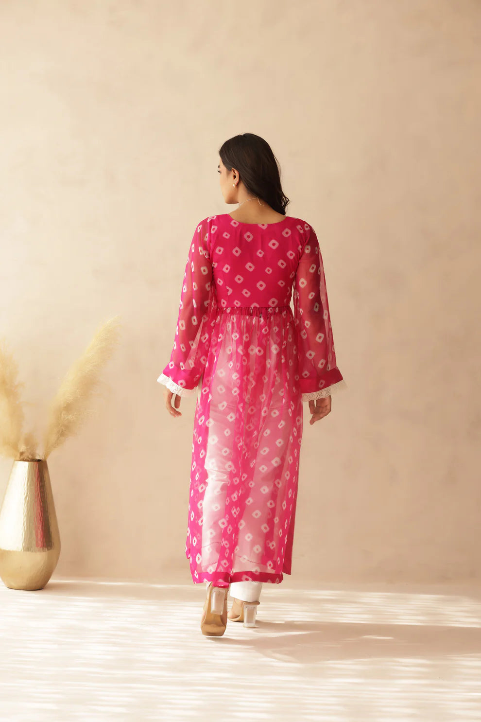 NAVYA BLUE BANDHEJ KURTA SET