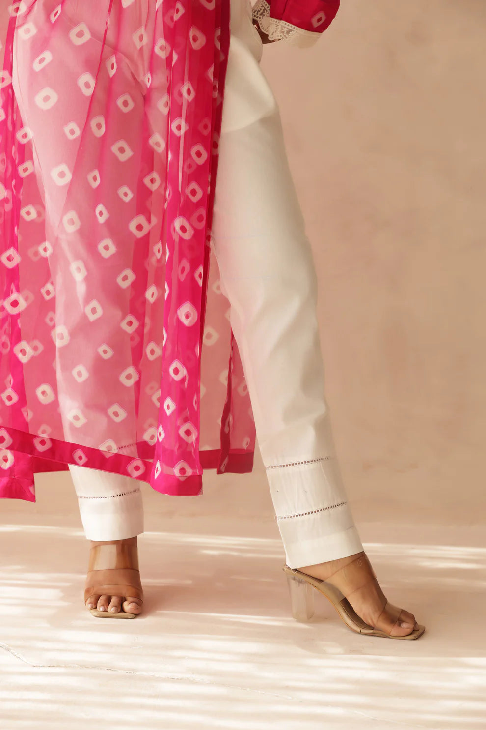 NAVYA BLUE BANDHEJ KURTA SET