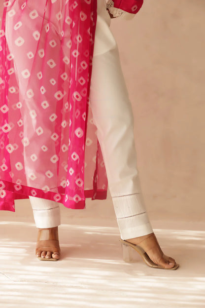 NAVYA BLUE BANDHEJ KURTA SET