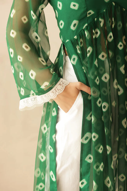 NAVYA BLUE BANDHEJ KURTA SET