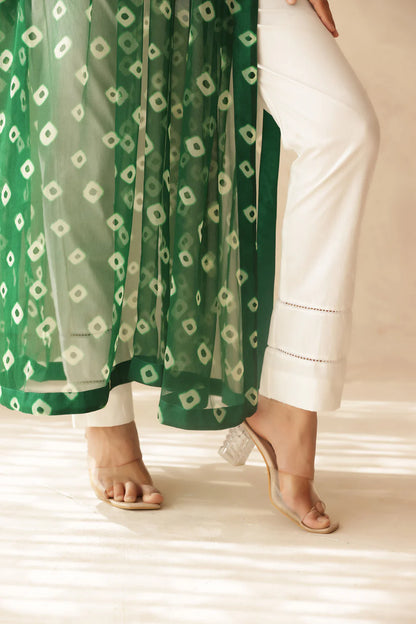 NAVYA BLUE BANDHEJ KURTA SET