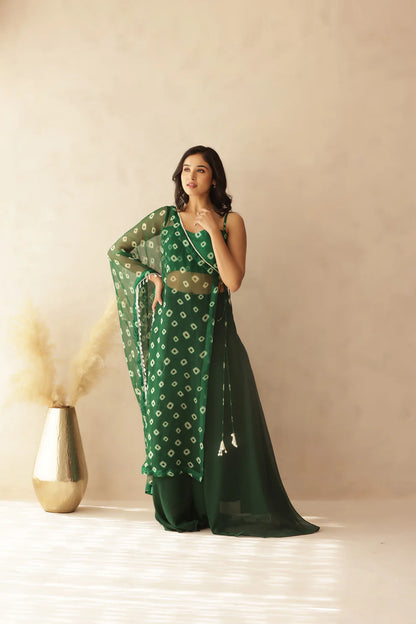 ALANI PINK BANDHEJ FUSION SET