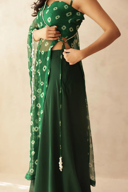 ALANI PINK BANDHEJ FUSION SET