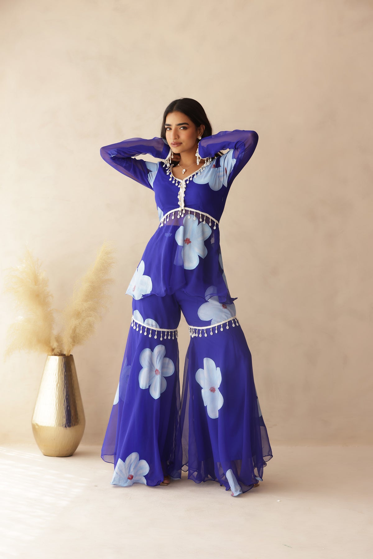 RAHINI BLUE HAND PAINTED COORD SET – Deasha India