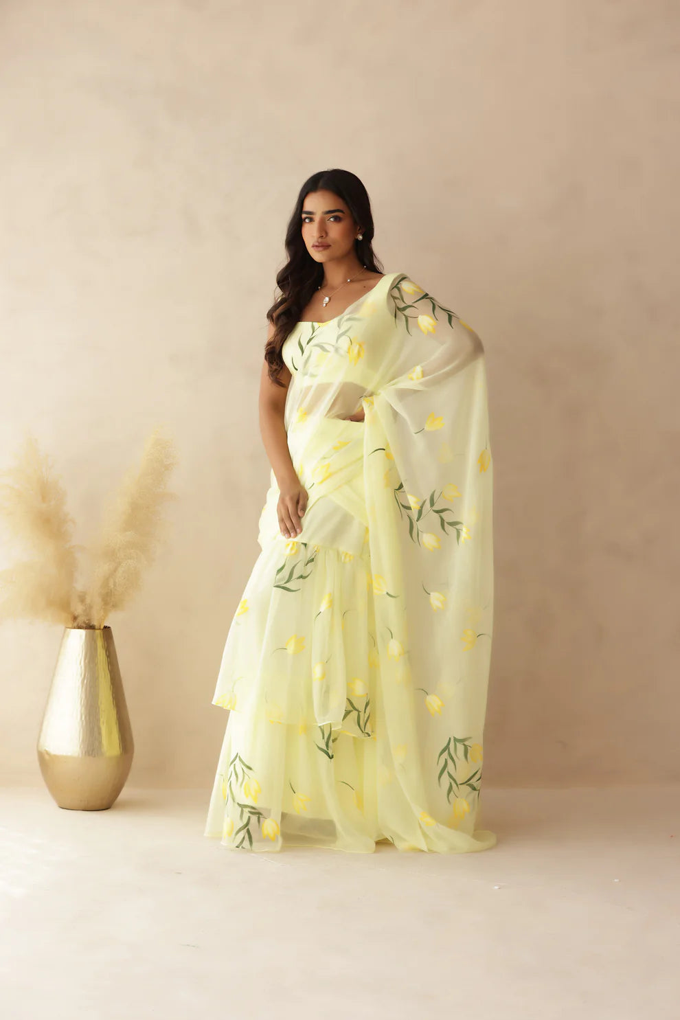 YUVIKA PINK HANDPAINTED SAREE