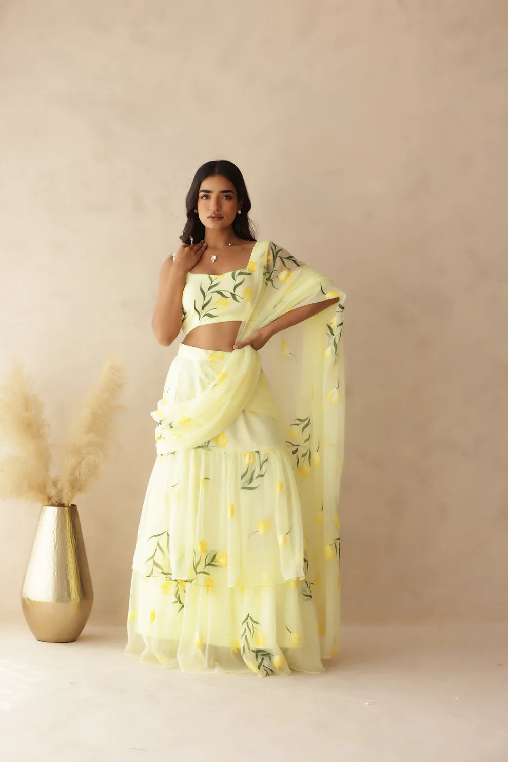 YUVIKA PINK HANDPAINTED SAREE