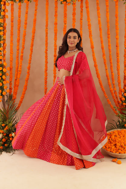PRIYA MULTI COLORED KALI LEHENGA