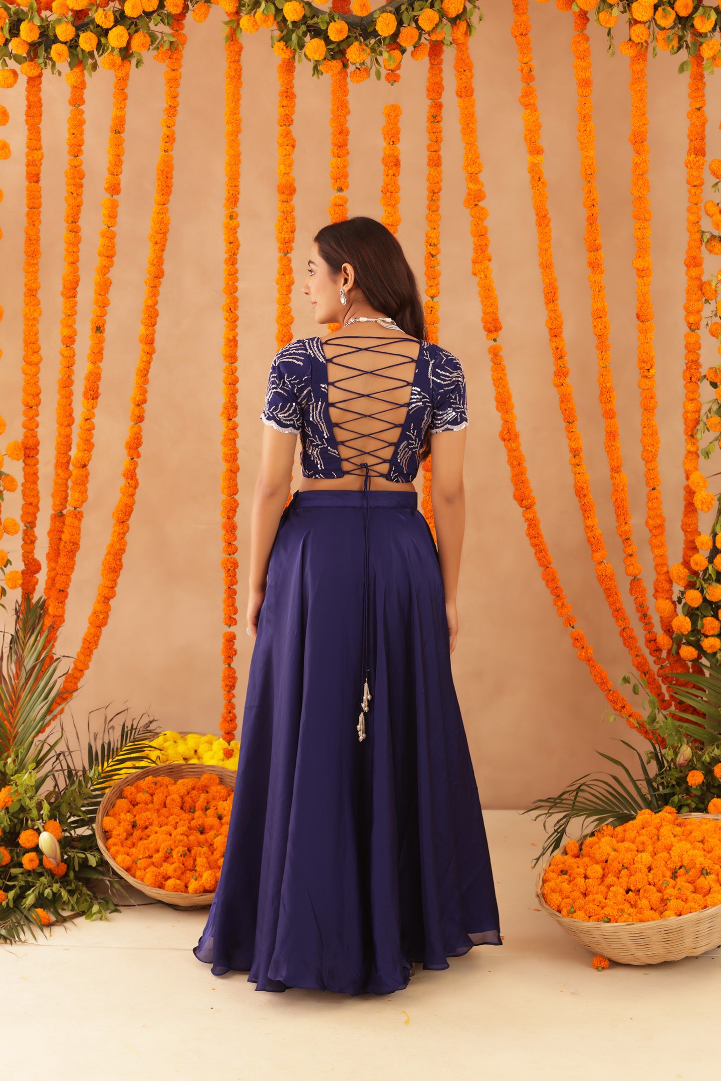 VIBHA NAVY BLUE DETAILED LEHENGA SET