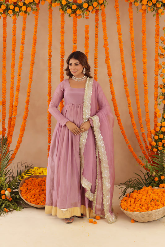 SHUBHA MAUVE PINK ANARKALI SET