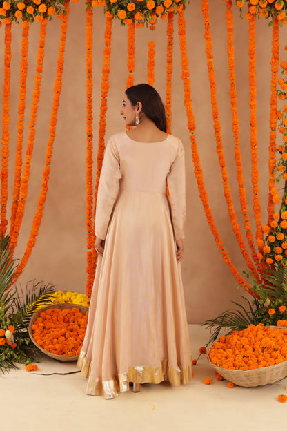 SHREYA BEIGE ANARKALI SET