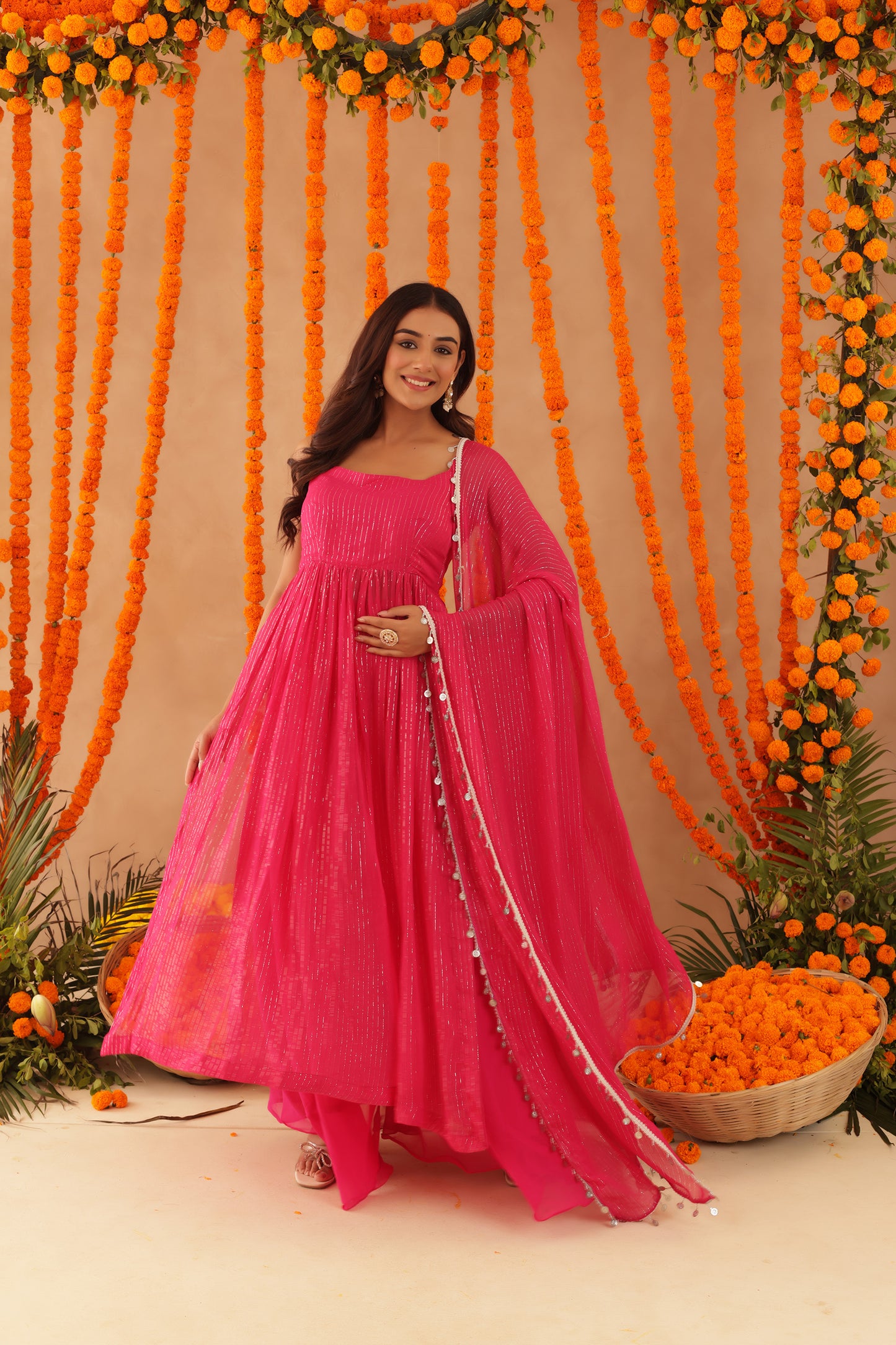 NISHKA PINK LURIX KURTA SET