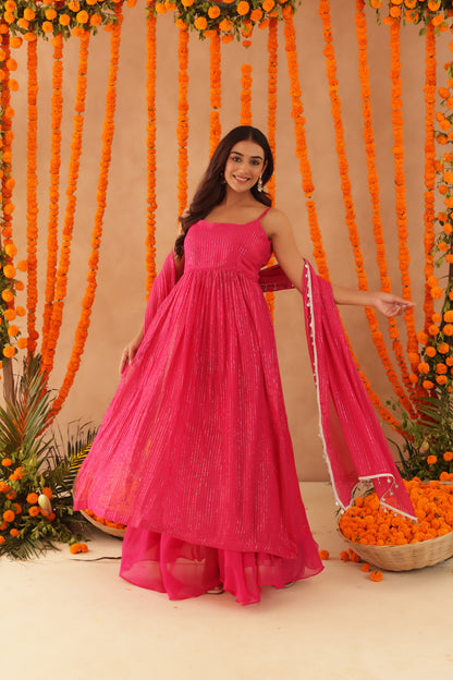 NISHKA PINK LURIX KURTA SET