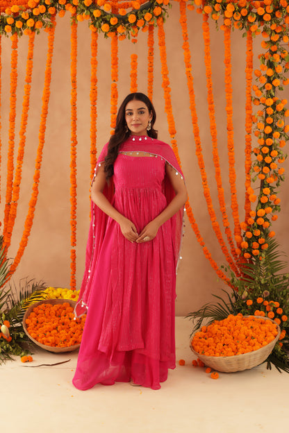 NISHKA PINK LURIX KURTA SET