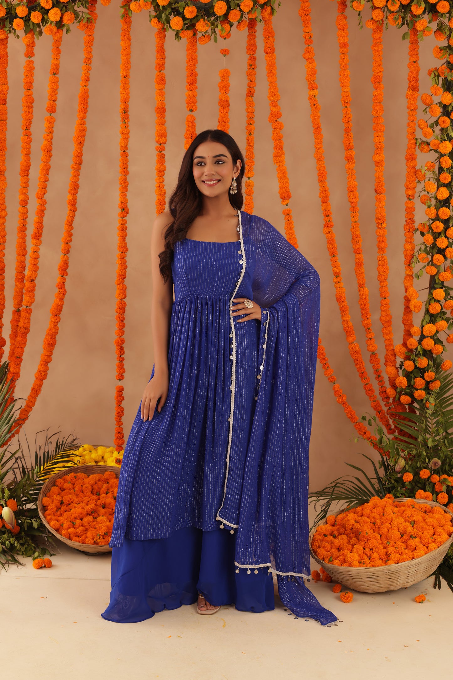 MISHTI BLUE LURIX KURTA SET