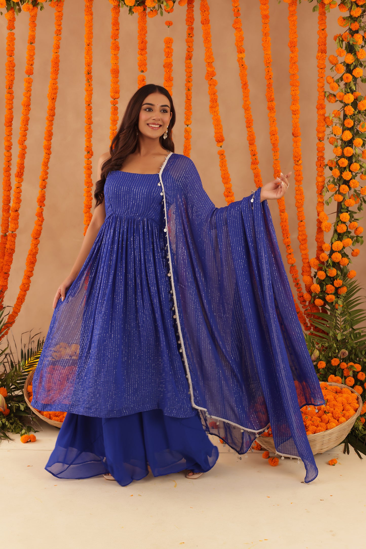 MISHTI BLUE LURIX KURTA SET