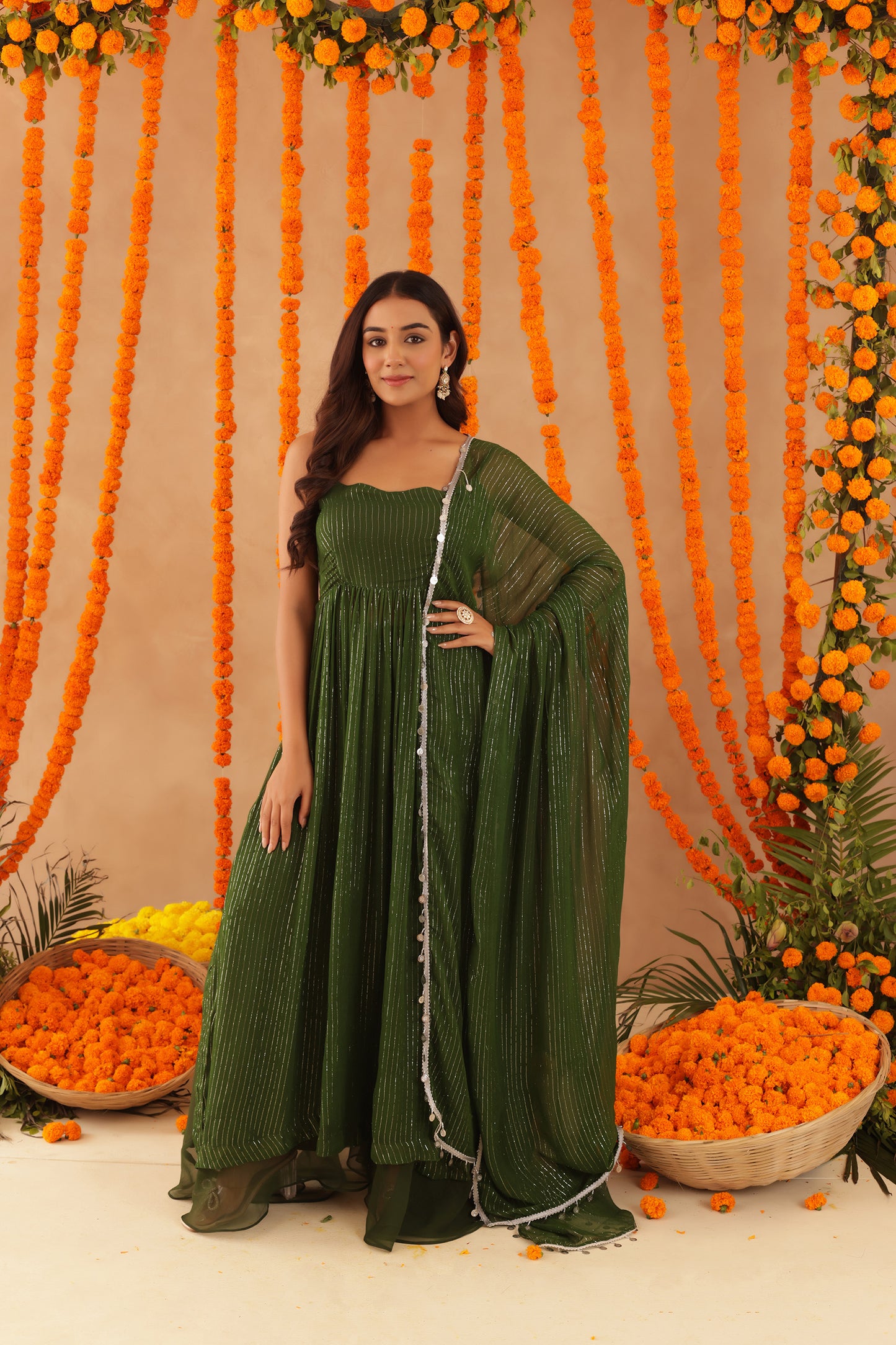 SOBHITA GREEN LURIX KURTA SET