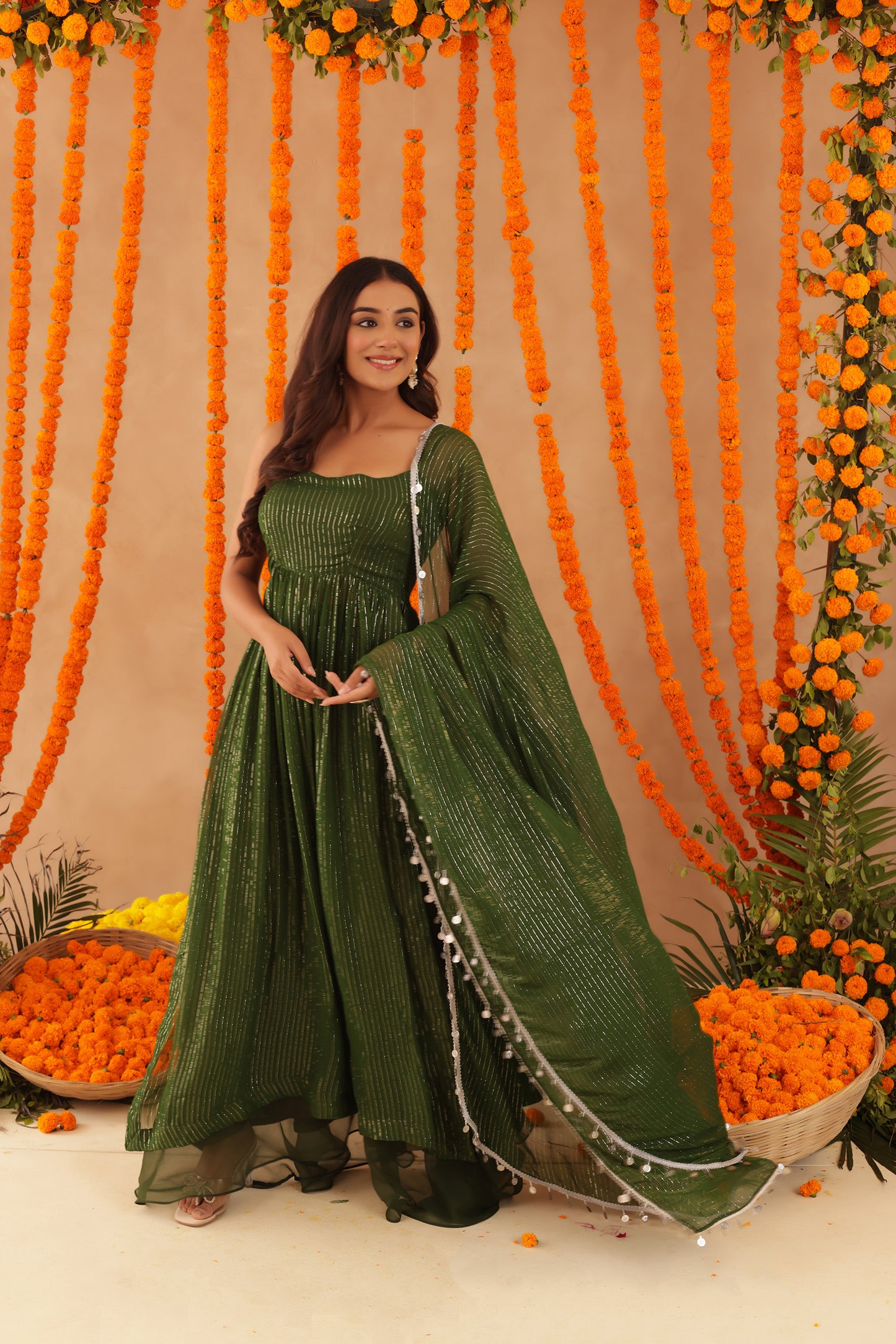 SOBHITA GREEN LURIX KURTA SET