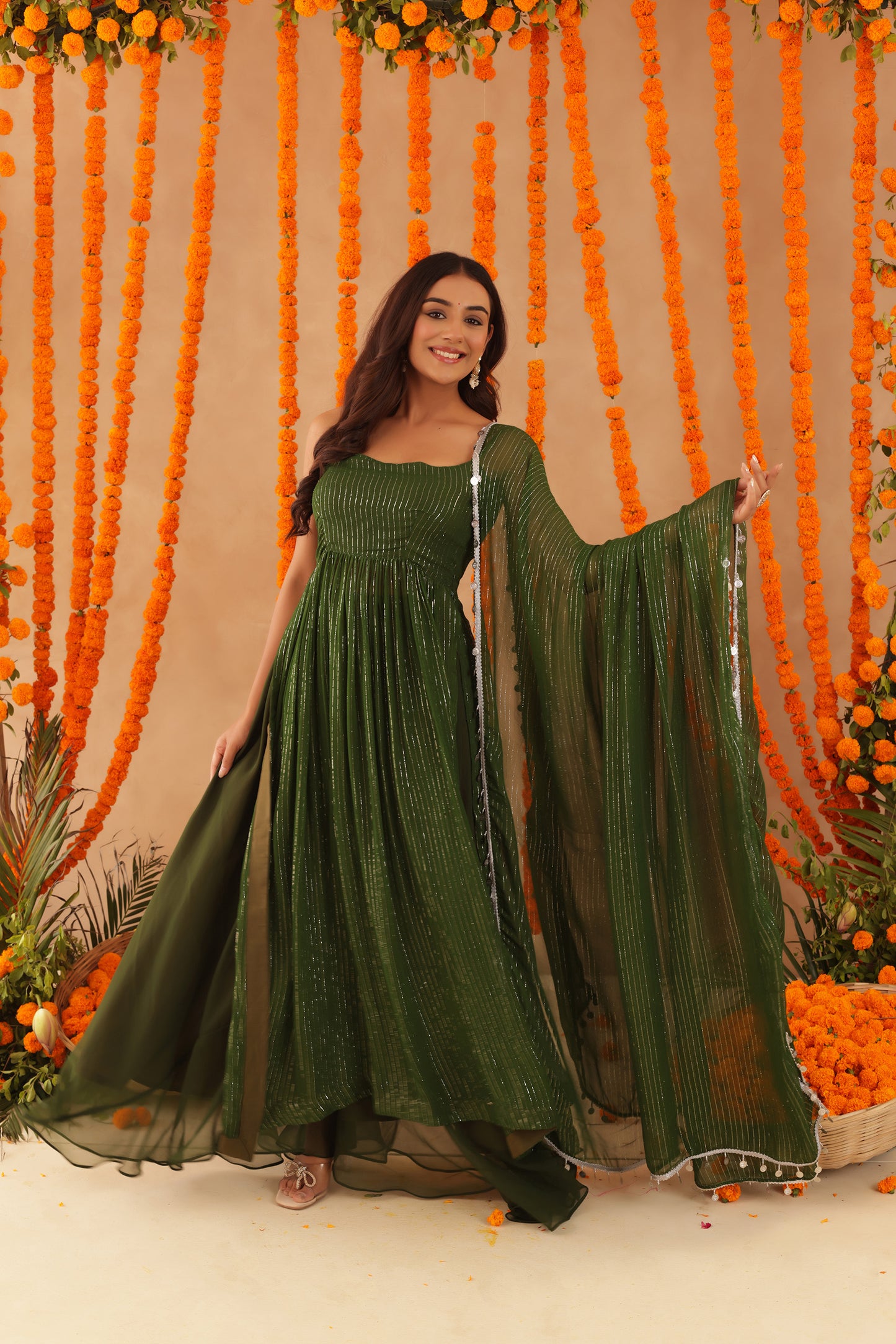 SOBHITA GREEN LURIX KURTA SET
