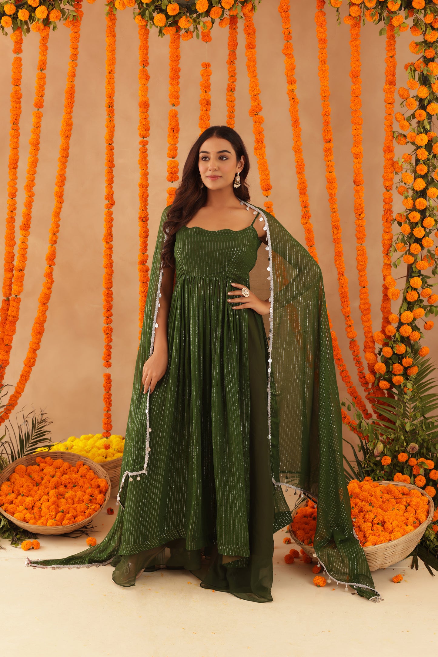 SOBHITA GREEN LURIX KURTA SET