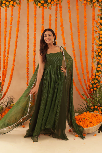 SOBHITA GREEN LURIX KURTA SET