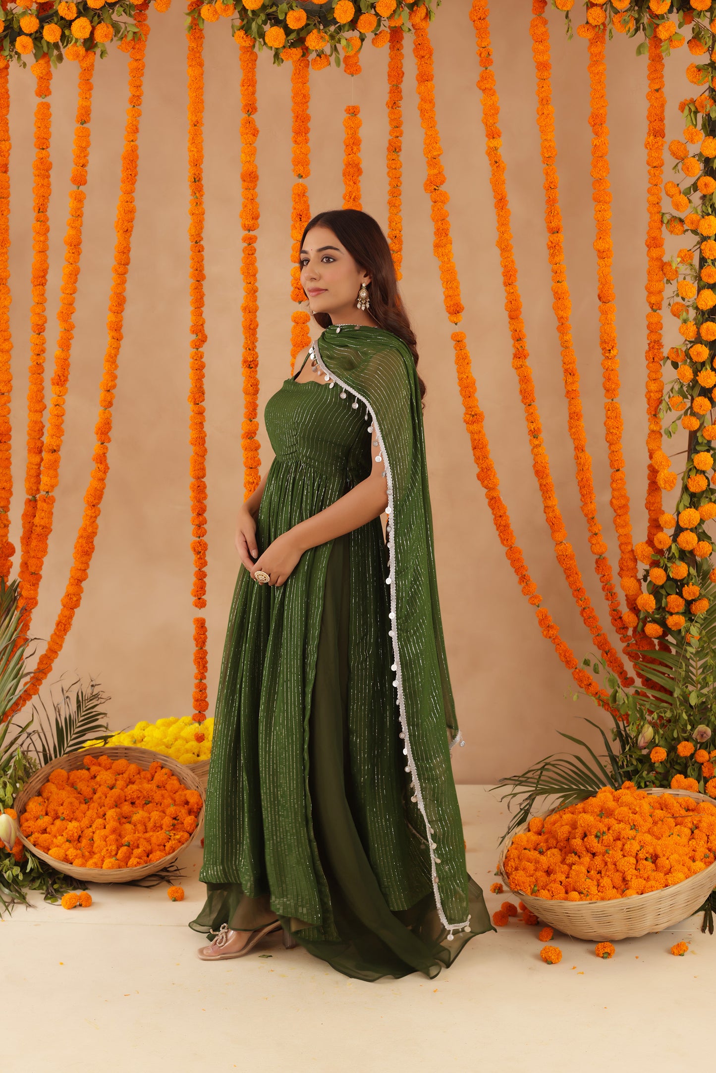 SOBHITA GREEN LURIX KURTA SET