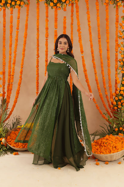 SOBHITA GREEN LURIX KURTA SET