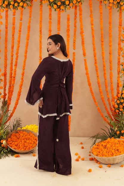 ZEHRA WINE PURPLE COORD SET